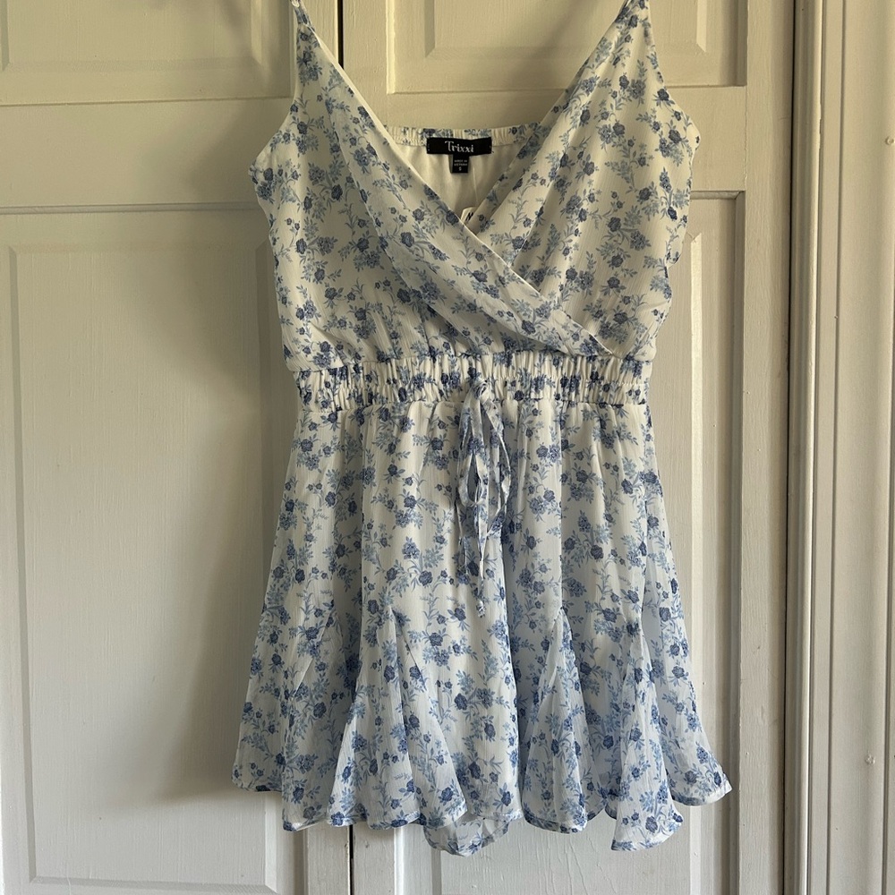 Trixxi Blue and White Floral Dress